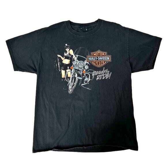 Harley-Davidson Other - Harley-Davidson Ready to Ride Biker Babe Morgantown WV 2014 Graphic T-Shirt L
